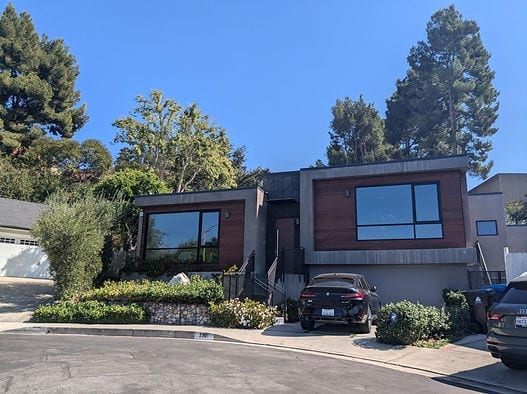 Contemporary modern home in Laurelwood, featuring sleek lines and open spaces